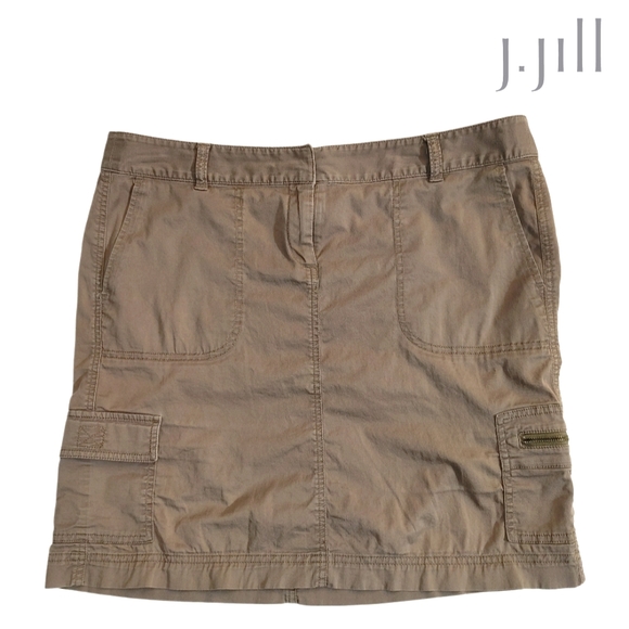 J. Jill Tan Cargo Skirt size 12 - Picture 1 of 8
